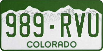 CO license plate 989RVU