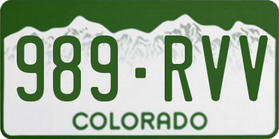 CO license plate 989RVV