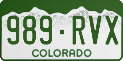 CO license plate 989RVX