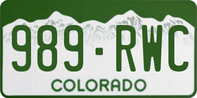 CO license plate 989RWC