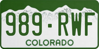 CO license plate 989RWF
