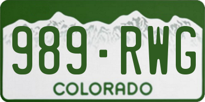 CO license plate 989RWG