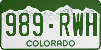 CO license plate 989RWH