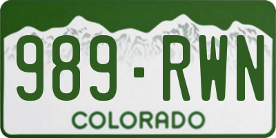 CO license plate 989RWN
