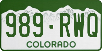 CO license plate 989RWQ