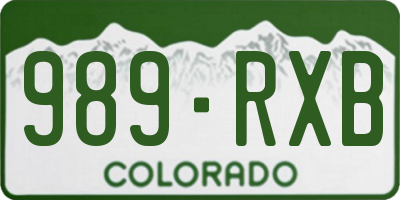 CO license plate 989RXB
