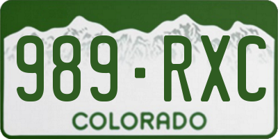 CO license plate 989RXC