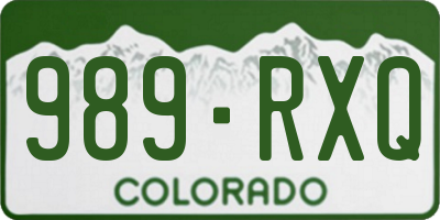 CO license plate 989RXQ