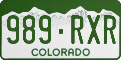 CO license plate 989RXR