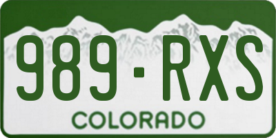 CO license plate 989RXS