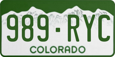CO license plate 989RYC
