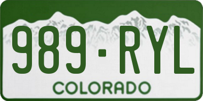 CO license plate 989RYL