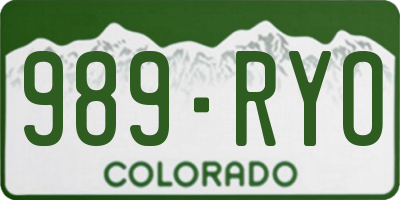 CO license plate 989RYO