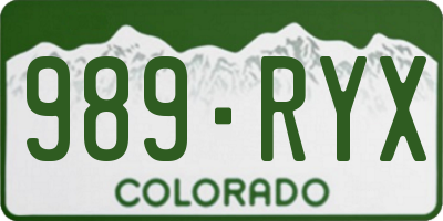 CO license plate 989RYX