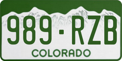 CO license plate 989RZB