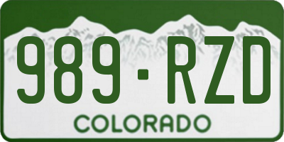 CO license plate 989RZD