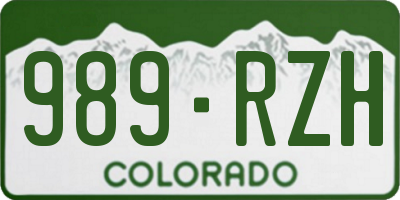 CO license plate 989RZH