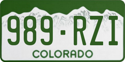 CO license plate 989RZI