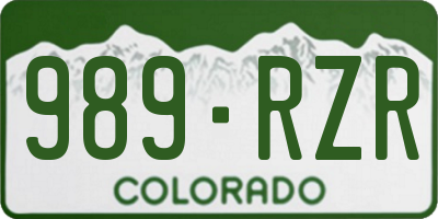 CO license plate 989RZR