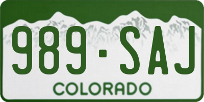 CO license plate 989SAJ