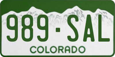 CO license plate 989SAL