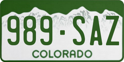 CO license plate 989SAZ