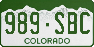 CO license plate 989SBC