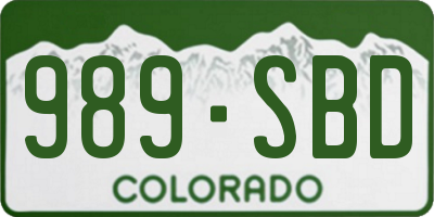 CO license plate 989SBD
