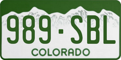 CO license plate 989SBL
