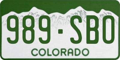 CO license plate 989SBO