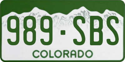 CO license plate 989SBS