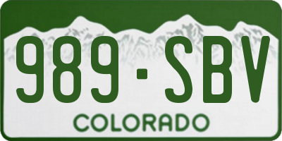 CO license plate 989SBV