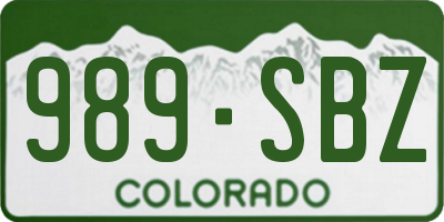 CO license plate 989SBZ