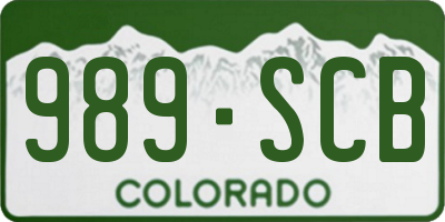 CO license plate 989SCB