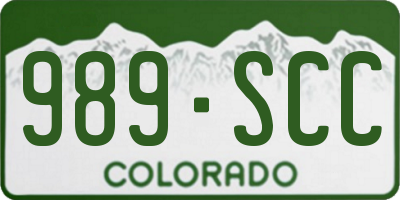CO license plate 989SCC
