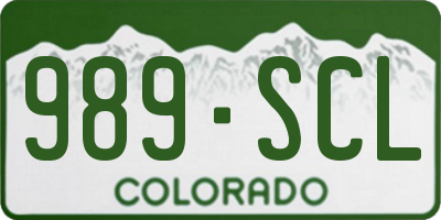 CO license plate 989SCL