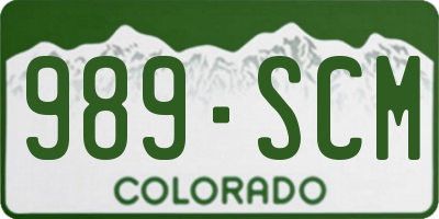 CO license plate 989SCM