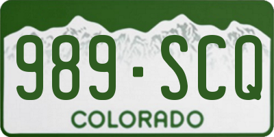 CO license plate 989SCQ