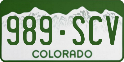 CO license plate 989SCV