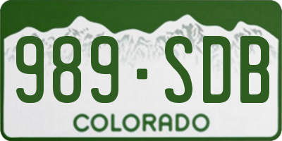 CO license plate 989SDB
