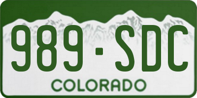 CO license plate 989SDC