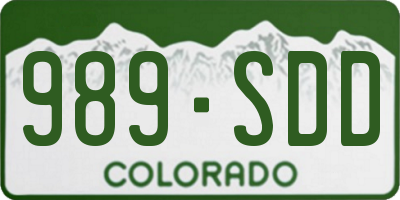 CO license plate 989SDD