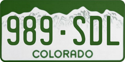 CO license plate 989SDL