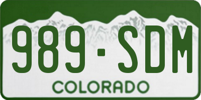CO license plate 989SDM