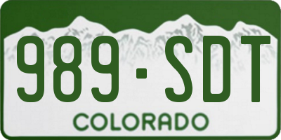CO license plate 989SDT