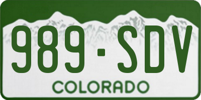 CO license plate 989SDV