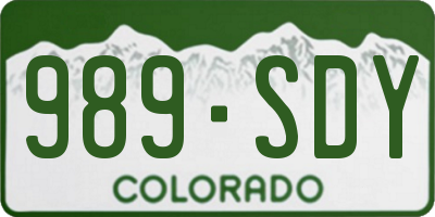 CO license plate 989SDY