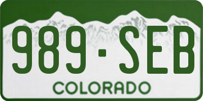 CO license plate 989SEB