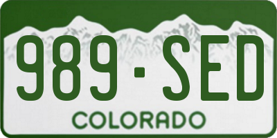 CO license plate 989SED