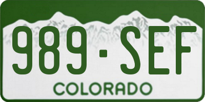 CO license plate 989SEF